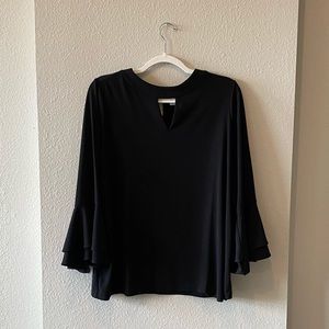 Black Quarter Length Bell Sleeve with Key Hole